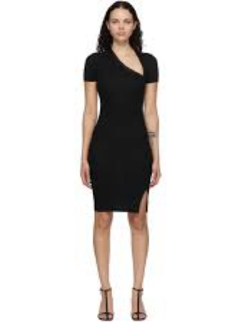 John Elliott gren olive One-Shoulder Short Sleeve Bodycon Dress